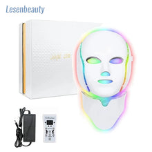 Load image into Gallery viewer, LeSen 7 Colors LED Facial Mask with Neck LED Light
